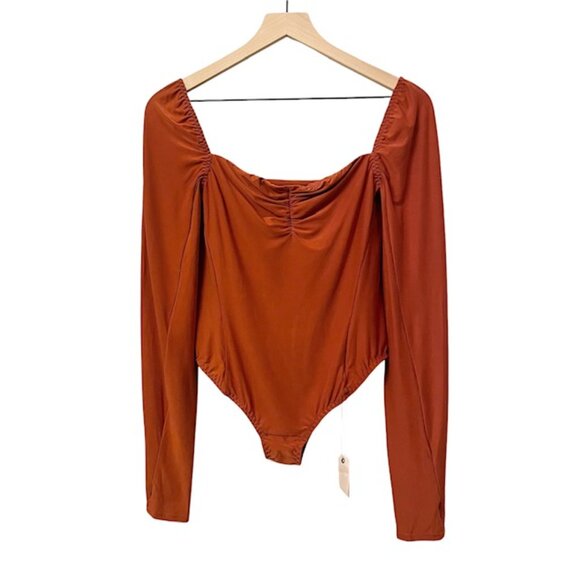 NWT We Are HAH Don't Be Square Long Sleeve Bodysuit Bronze Size Medium - Picture 6 of 15